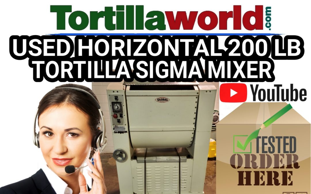 Used Horizontal 200 lb. tortilla mixer for sale