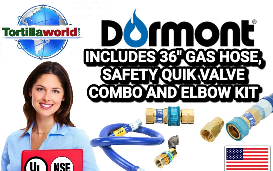 36″ commercial 1″ gas hose safety quik valve combo & elbow kit for sale