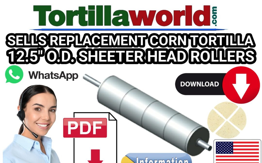 4 row corn tortilla 12½” O.D rollers for sale