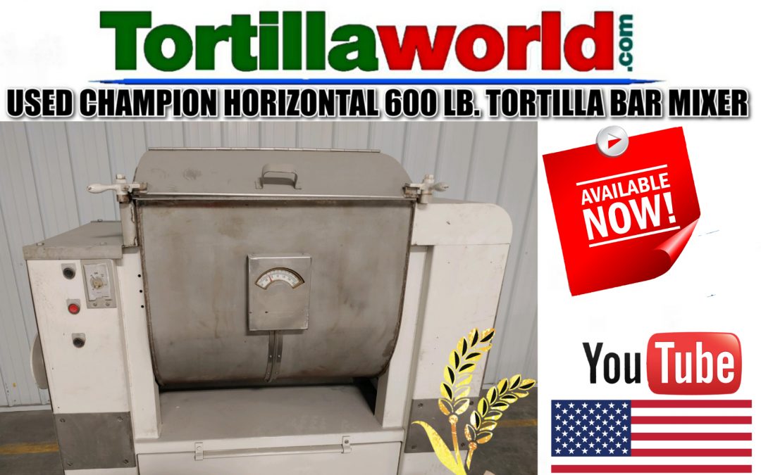 Used Champion horizontal 600 lb. tortilla mixer for sale