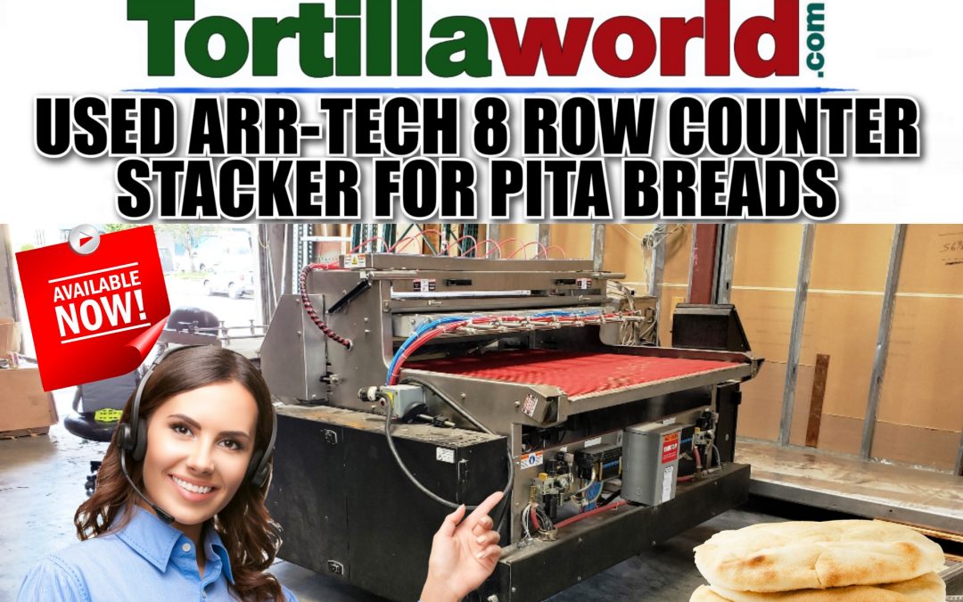 Used Arr-Tech 8 row counter stacker for pita/flat bread for sale