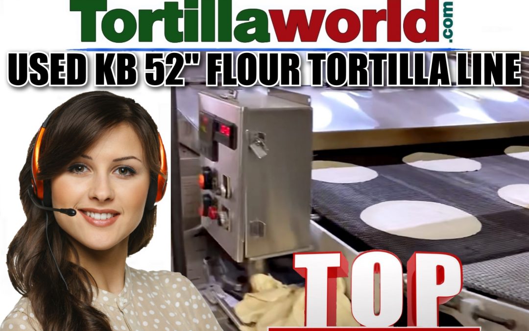 Used 52″ KB flour tortilla line for sale