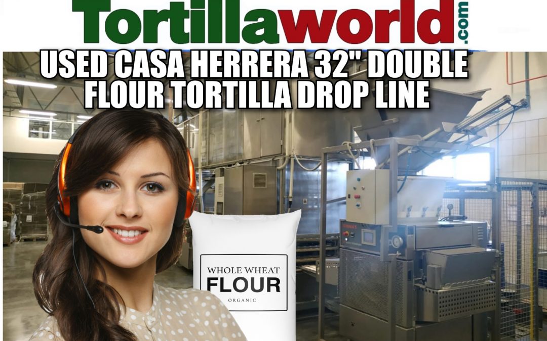 Used Casa Herrera 32″ double drop flour tortilla line for sale