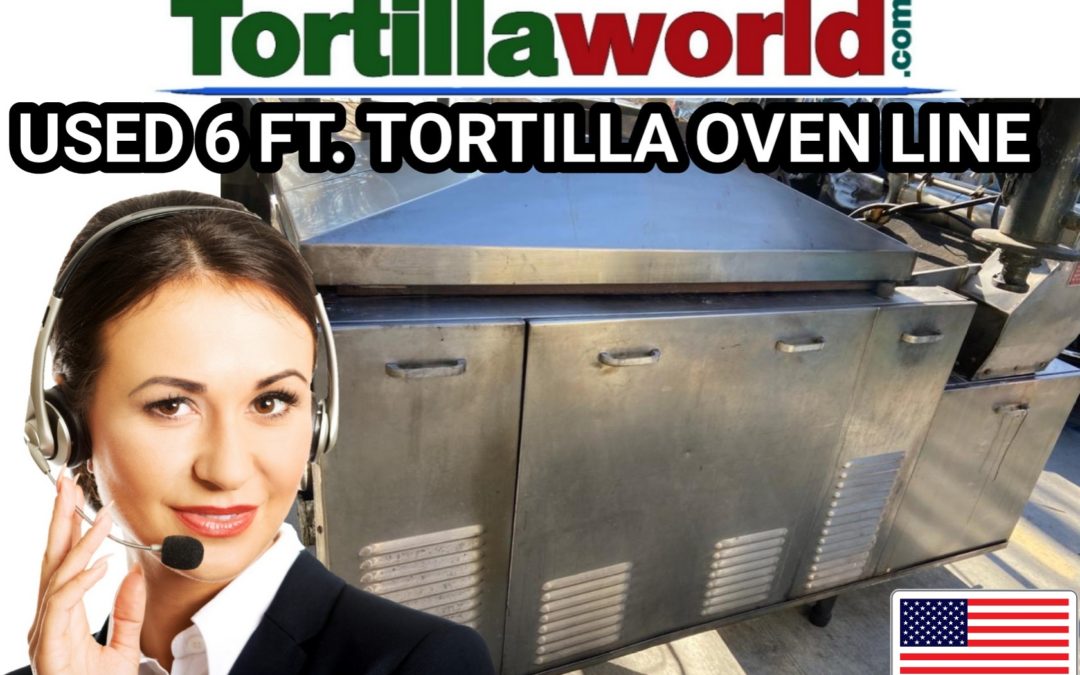 Used 6 ft. oven corn tortilla line for sale